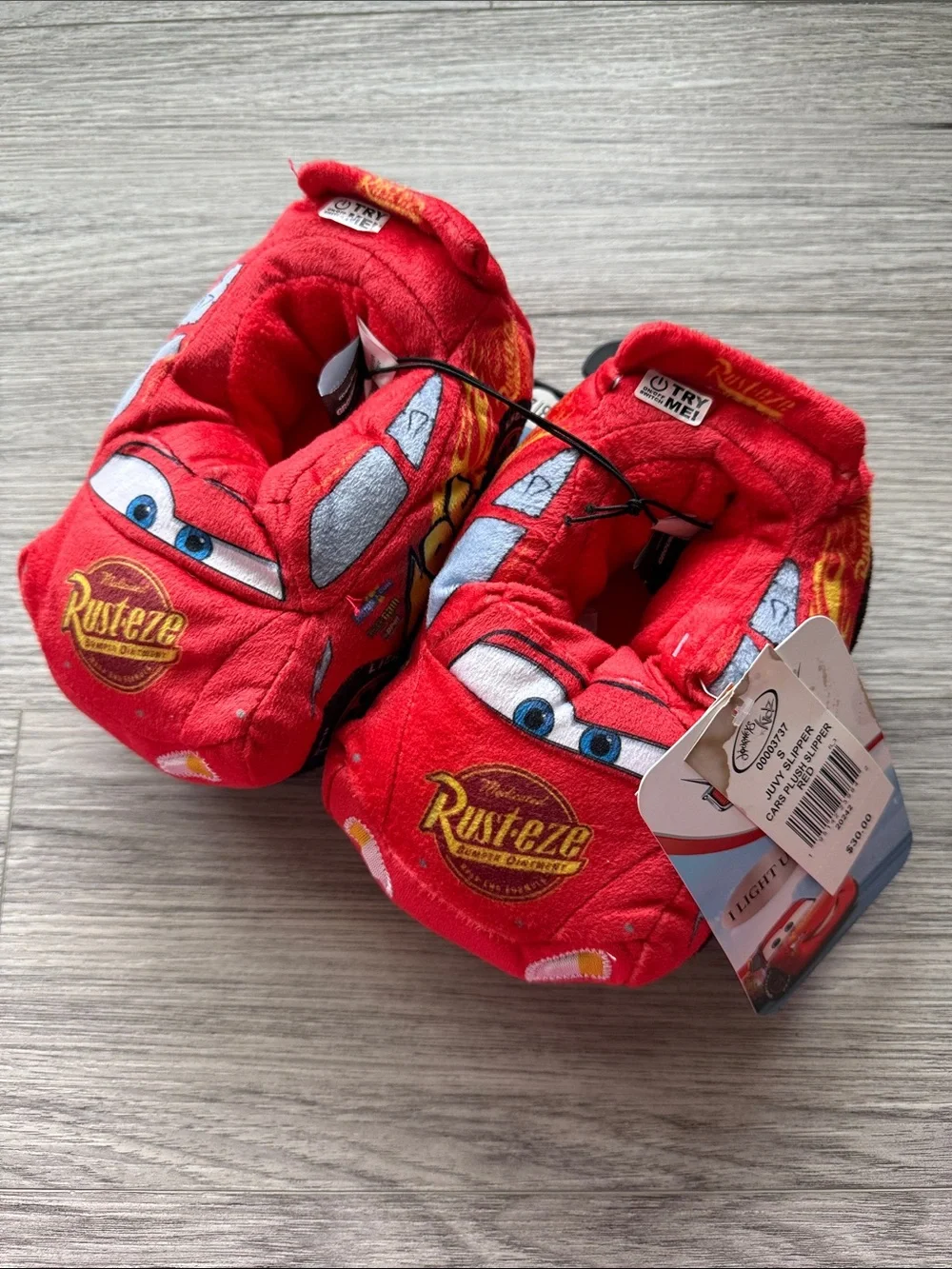 Disney Lightning McQueen Plush Kids Slippers - Red Size 7/8